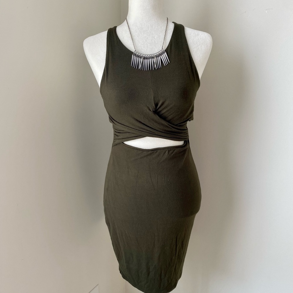 Deep green cutout dress!